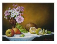 Still Life - Still Life With Fruit - Oil On Canvas